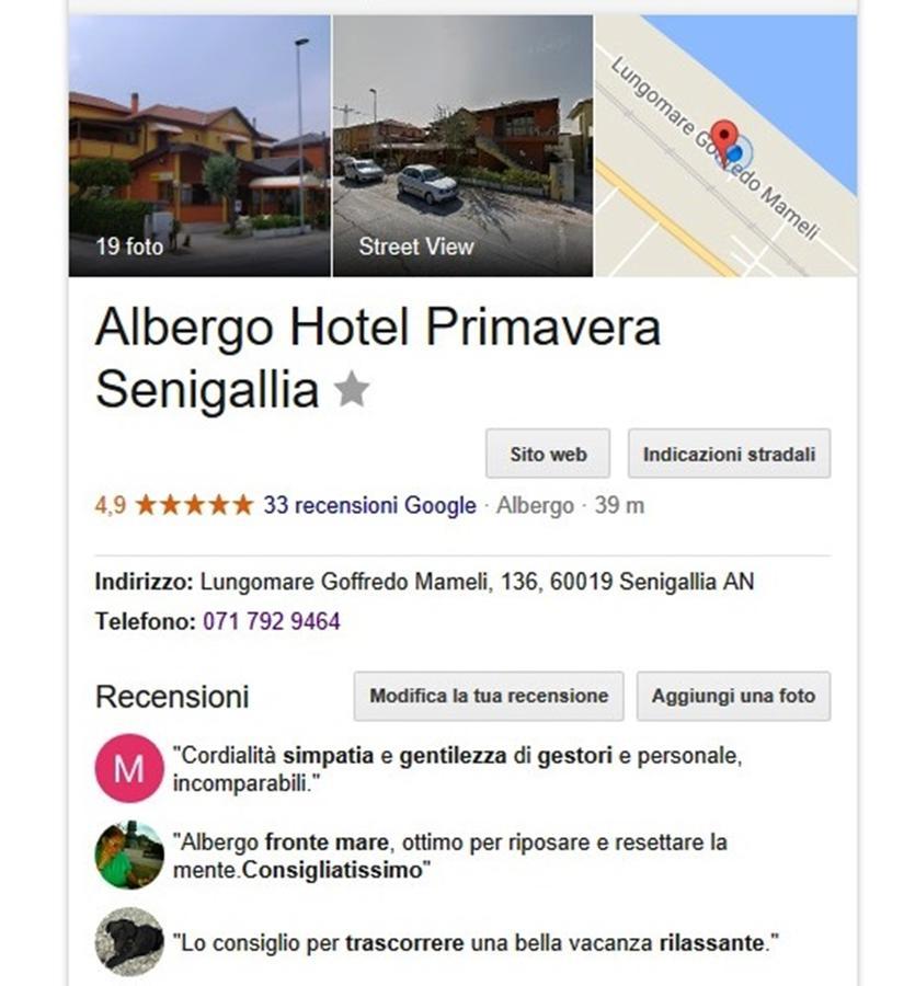 Albergo Primavera Сенигаллия Экстерьер фото